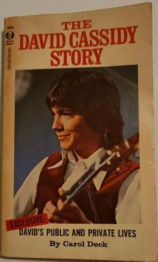 The David Cassidy Story Carol Deck Partridge Family 1st Printing 1972 Curtis