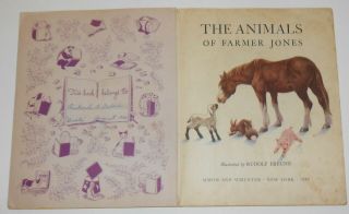THE ANIMALS OF FARMER JONES - A Little Golden Book Illustrated RUDOLF FREUND 1945 3