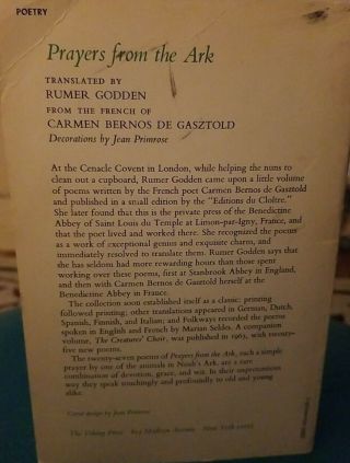 Prayers from the Ark Carmen Bernos De Gasztold - 1969.  A VIKING COMPASS BOOK 2