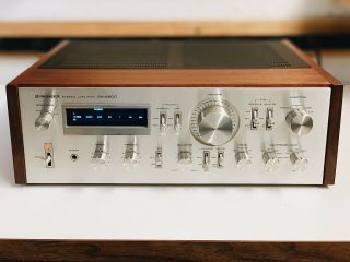 Pioneer Sa - 8800 Vintage Int.  Amp.  W/ Solid Walnut Case.  Professionally Serviced.