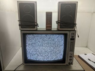 Vintage 1981 Wood Grain Zenith System 3 19 " Space Command Color Crt Tv