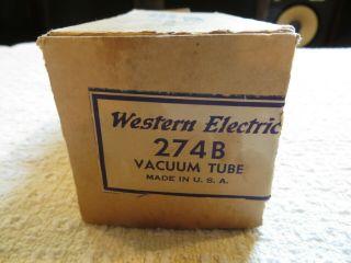 Western Electric 274b Tube – Engraved Base,  Orig.  Box,  Hickok