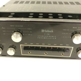 McIntosh C28 Vintage Stereo Preamplifier - C - 28 PreAmp - For PARTS/REPAIR READ 4