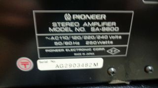 Pioneer SA - 9800 Amplifier With Box 110/220V 3
