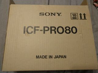 Sony Icf - Pro80 Scanning Receiver With Inner And Outer Box Nos