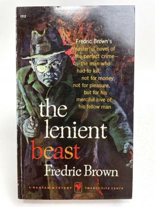 The Lenient Beast Fredric Brown Bantam 1712 Mystery 1st Printing Crime