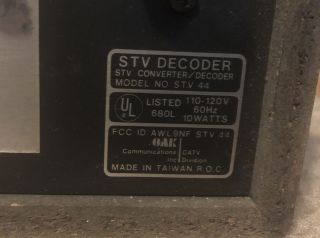 Vintage ON TV Subscription Cable Converter Decoder Box,  Circa 1980 Chicago 5