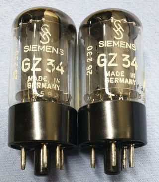 Siemens Gz34 5ar4 Tubes Nos Matched High Hickok Test 5u4 U52 274b Kt88 300b