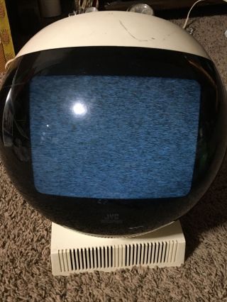 Vintage White Jvc Videosphere Model 3240 Space Helmet Orb Tv,