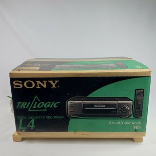Sony Slv - L4 Trilogic Vcr Vhs Hi - Fi Stereo Player Recorder 4 Head Very Rare