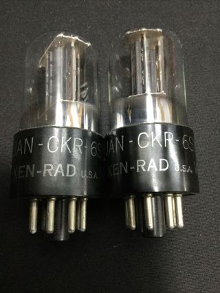 Matched Pair Ken Rad Jan Ckr 6sn7gt Vt - 231 Premium Vintage Vacuum Tubes 6.  2029