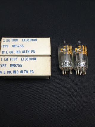 Matched Pair Nos Nib Western Electric Jw 5755 (12ax7 Sub) Vacuum Tubes 7.  9903