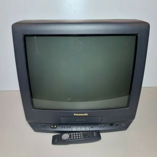 Panasonic Pv - M2037 Tv Vcr Combo Color 20 " Crt Retro Gaming Box Tv With Remote