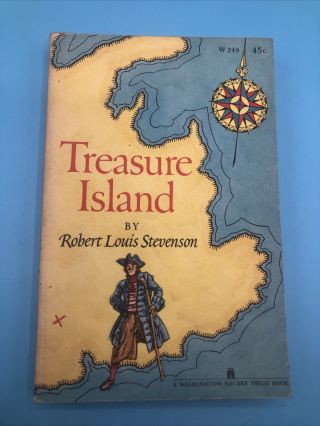 Vintage Rare Treasure Island Book By Robert Louis Stevenson Washington Square