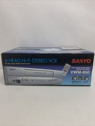 Sanyo Vwm - 950 Vcr Vhs Player 4 Head Hi - Fi Stereo Video Cassette Recorder