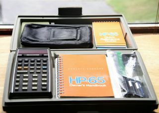 Hp - 65 Hewlett Packard Scientific Calculator W/ Leather & Shell Case,  Manuals Etc