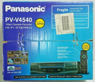 Brand Panasonic Pv - V4540 Vcr Plus Vhs Player Recorder Remote 4 Head
