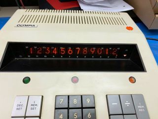 1970 Olympia ICR 412 M71 Nixie tube calculator w/ 12 digits 2