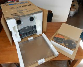 1973 Sony Tc - 366 Three Head Stereo Reel To Reel Tapecorder Recorder Plays Music