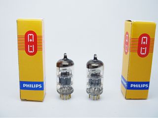 2 X Nos Philips E88cc 6922 Cca Test V.  Strong 7l1 Gold Pin Dual Triode Audio Tube