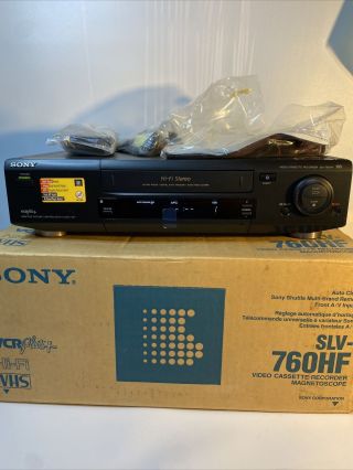 Sony Hi - Fi Stereo Vhs Vcr Recorder/player Slv - 760hf Remote,  Av Cable Blank Tape