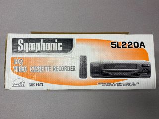 Symphonic Sl220a Vcr Vhs Video Cassette Player/recorder