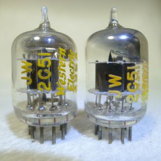 Matched Pair Western Electric Jw 396a/2c51/5670 Black Plate Square Getter 1950 