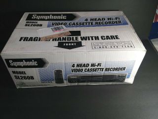Symphonic Sl260b Vhs Player 4 Head Hi Fi Stereo Vcr Video Cassette Recorder