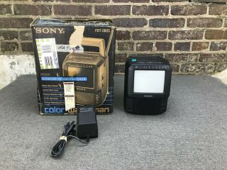 Sony Color Watchman Crt Tv Fdt - 5bx5 Am - Fm Radio | Complete