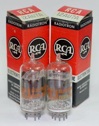 Nos Rca Usa 12au7a Ecc82 Matched Pair Clear - Top Museum Quality Trophy Tubes 1964
