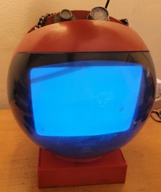 Vintage Jvc Videosphere Model 3240 Space Age / Space Helmet Orb Crt Tv - Turns On