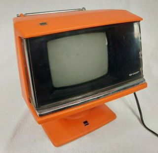 Space Age Sharp Transistor Television Blood Orange 3s - 111r