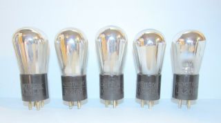 Set Of 5 1925 Rca Globe Ux - 201 - A 01a Amplifier Tubes.  Tv - 7 Test Strong.