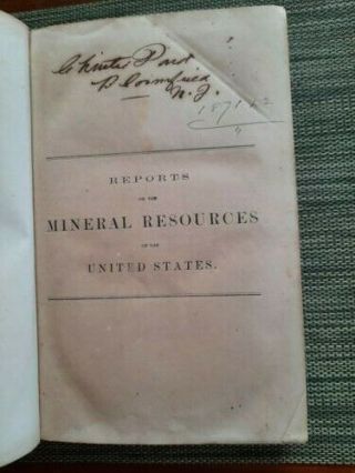 Mineral Resources Of Us West East Of Rocky Mountains 1868 First Edition
