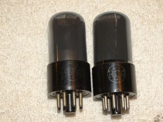 2 X 6sn7gt Rca Tubes Smoked Glass Very Strong Pair 1943&1944 Ww11