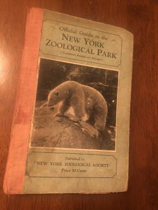 1928 Official Guide To The Bronx Zoo Zoological Park,  Color Map,  Pictures