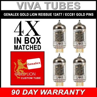 Gain Matched Quad (4) Genalex Reissue 12at7 Ecc81 Vacuum Tubes Gold Pins