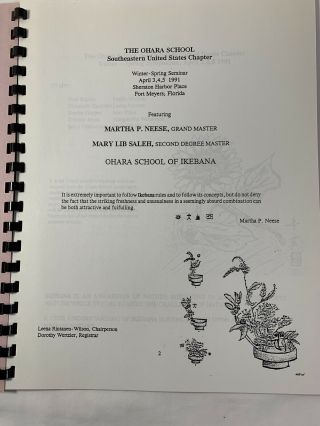 The Ohara School Of Ikebana Winter Spring Seminar April 3 - 5 1991 3