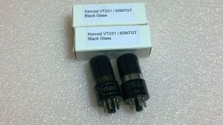 Kenard Vt231/6sn7gt Black Glass Vacuum Tubes Made In Usa