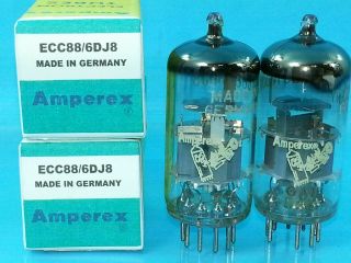 Amperex Valvo Bugle Boy 6dj8 Ecc88 Vacuum Tube Match Pair D Gtr Tiny Man German