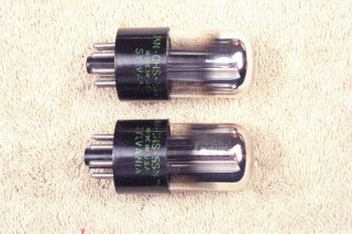 Two,  Sylvania 6sn7w,  Military Issue,  Short Bottle,  Matching Date Pair,  6sn7gt