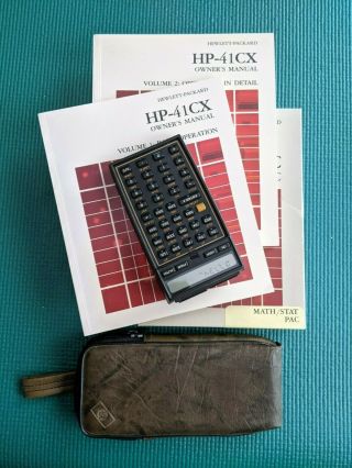 Hp - 41cx Scientific Calculator With Math/stat Pack,  Manuals,  Case,  Batteries
