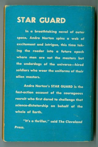 STAR GUARD by Andre NORTON Vintage 1961 ACE Paperback D - 527 Emshwiller Cover 2