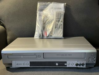 Vhs Dvd Sylvania Sdr3900 Vhs Hq Hi - Fi Stereo Vcr Dvd Combo W/ Remote Cables