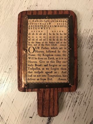 Vintage Horn - Book,  Wooden,  The Lord’s Prayer,  Abcs,  Early Reading,  Handmade