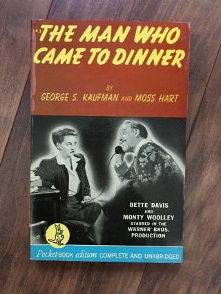 1942 Pocket Book 1st Edition The Man Who Came To Dinner / Warner Brothers Movie