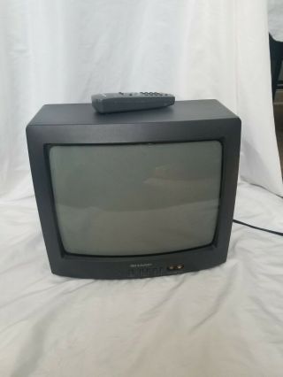 Vintage 1997 Sharp 13 " Crt Television Tv W Remote Control Retro Gaming 13j - M100
