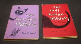 2 Vtg Book The Toy Shop Mystery The Doll House Mystery Flora Gill Jacobs