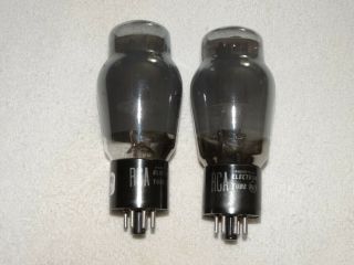 2 X 6l6g Rca Tubes Smoked Glass Very Strong Matched Pair 1950 