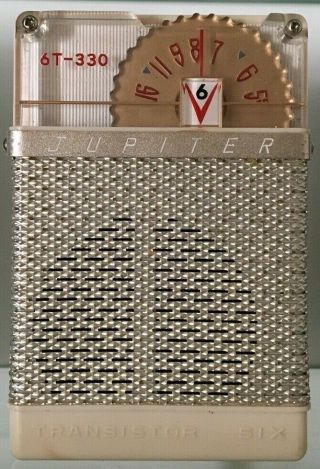 1963 Jupiter Vintage Transistor Radio - Model St - 330 - Box,  Earphone,  Case,  Etc.